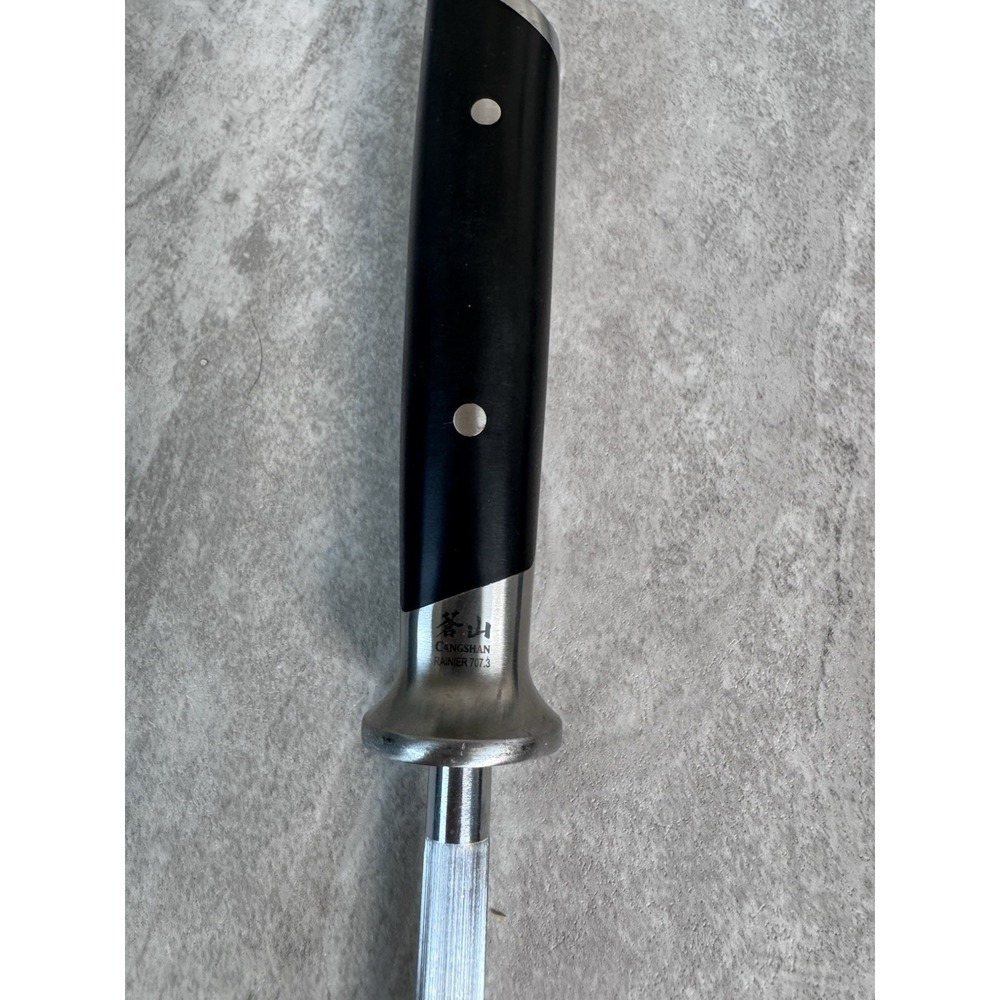 CANGSHAN‎ RAINIER Series 8" Knife HONING ROD/SHARPENING STEEL, Stainless & BLACK